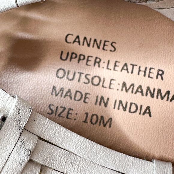 Mattise Flats Mules Cream Vegan Leather Woven Size 10 Pointed Toe Slip On Cannes - Picture 8 of 8